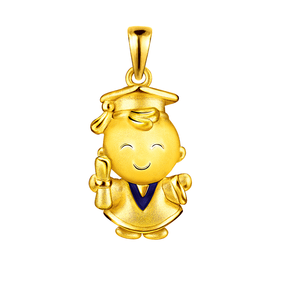 Hugging Family “Graduate Ka-ka” Gold Pendant