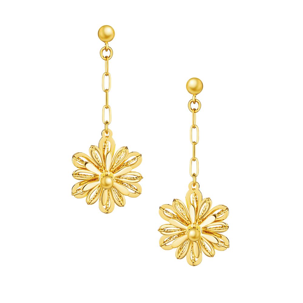 Goldstyle "Butterfly and Daisy" Gold Earrings