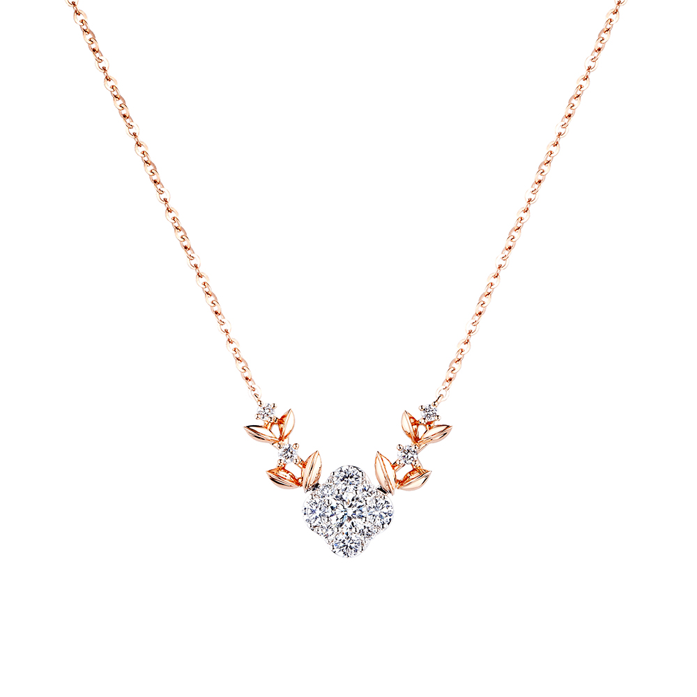 "Convergence of Love"18K Gold Diamond Necklace 