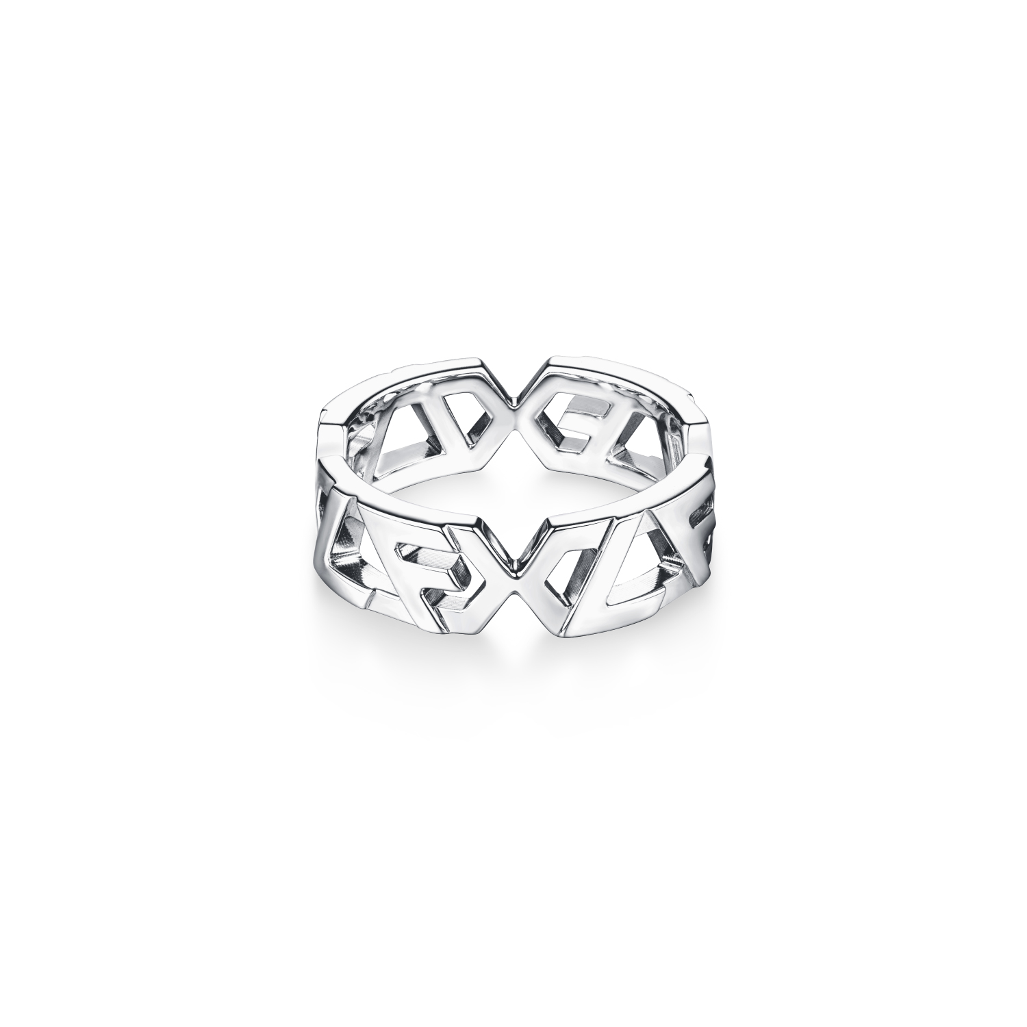 Silvererse 银饰间系列S925银镀18K金"白色"戒指