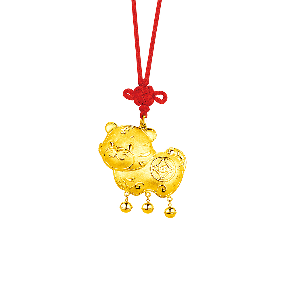 Fortune Tiger Collection "Cute Gold Tiger" Gold Baby Lock Necklace