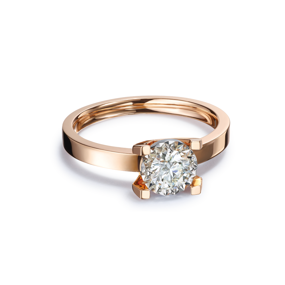 Hexicon 18K Gold Diamond Ring(Shiny Setting)