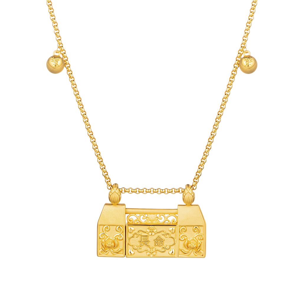 "Longevity" Gold Baby lock Necklace