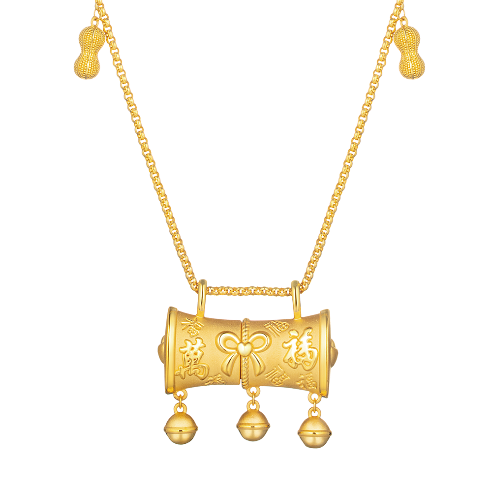"Blessing Knot" Gold Baby lock Necklace