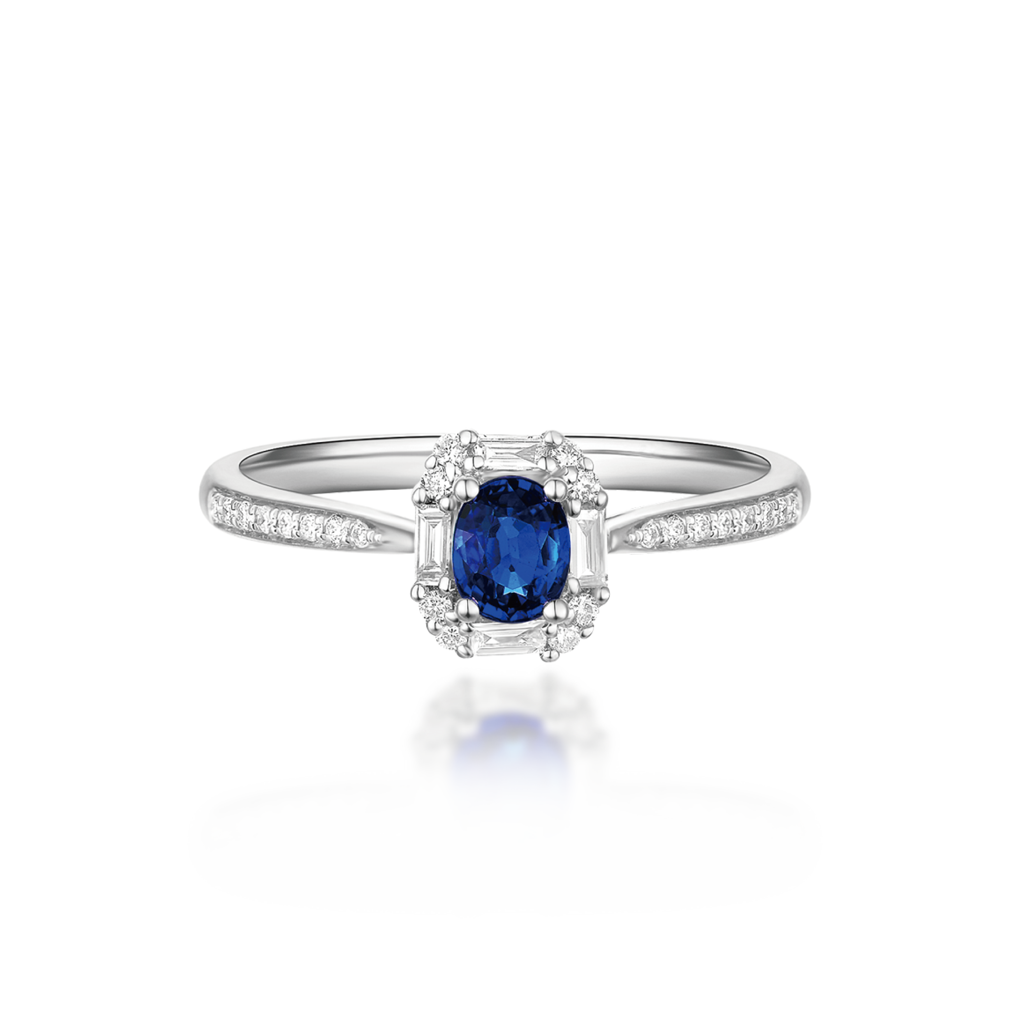 18K Gold Sapphire and Diamond Ring