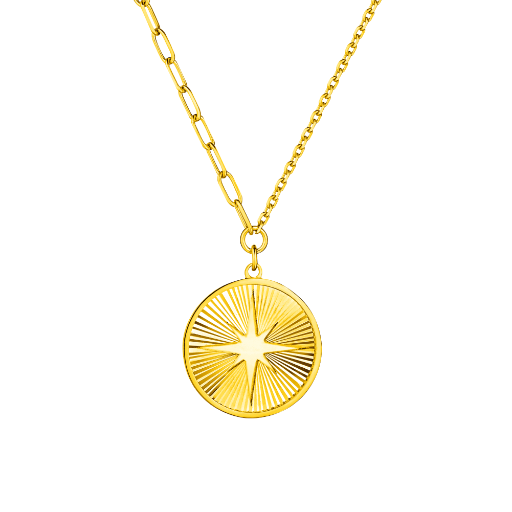 Goldstyle " Sparkling Eight-pointed Star " Gold Necklace