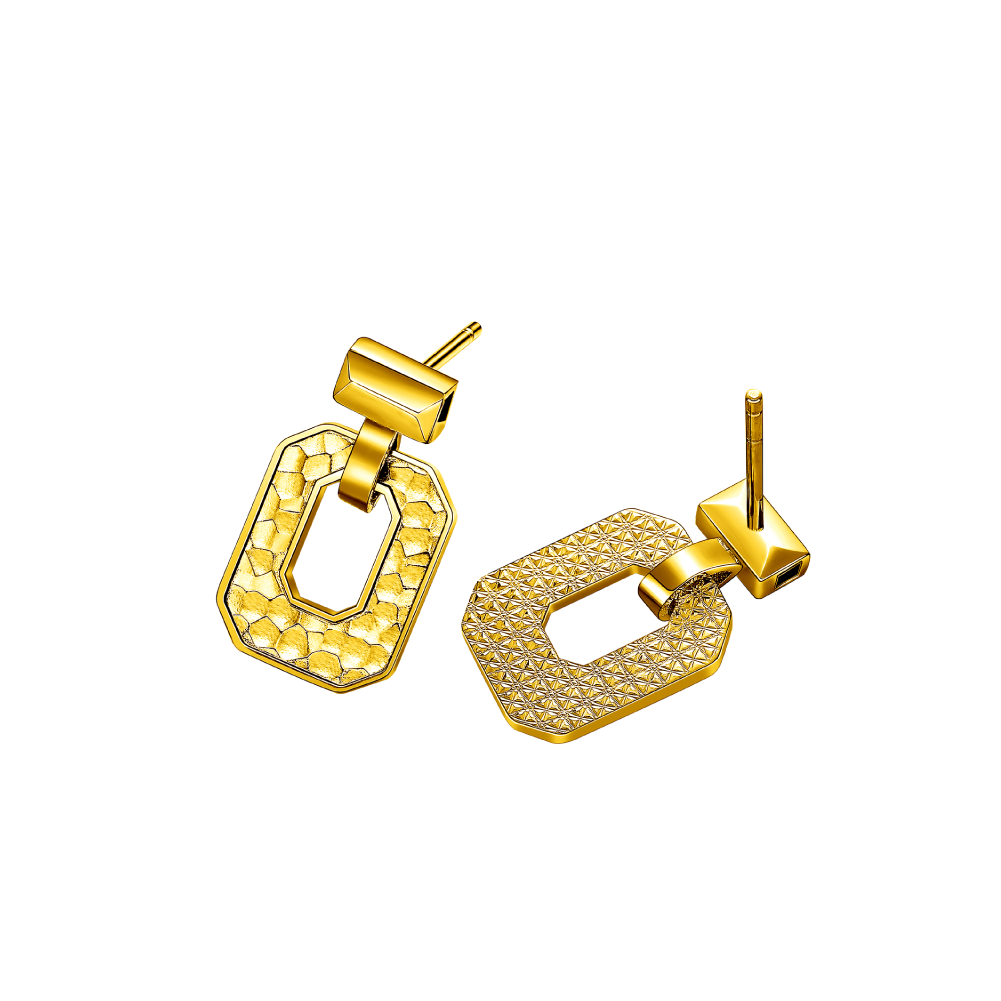 Goldstyle " Perfume Bottle " Gold Earrings
