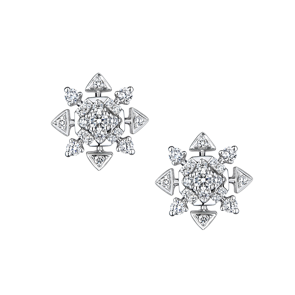 "Stellar & Stellar "18K Gold Diamond Earrings