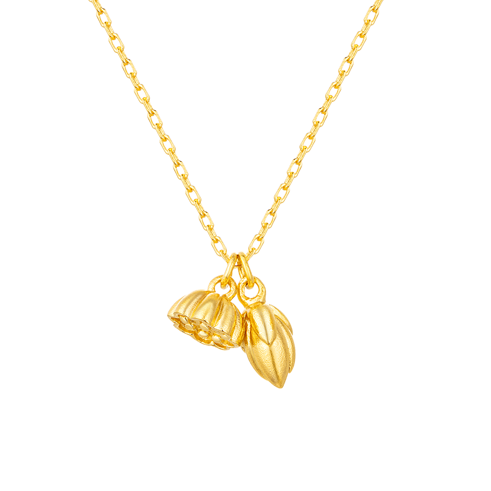 Heirloom Fortune Collection "Lotus" Gold Necklace 