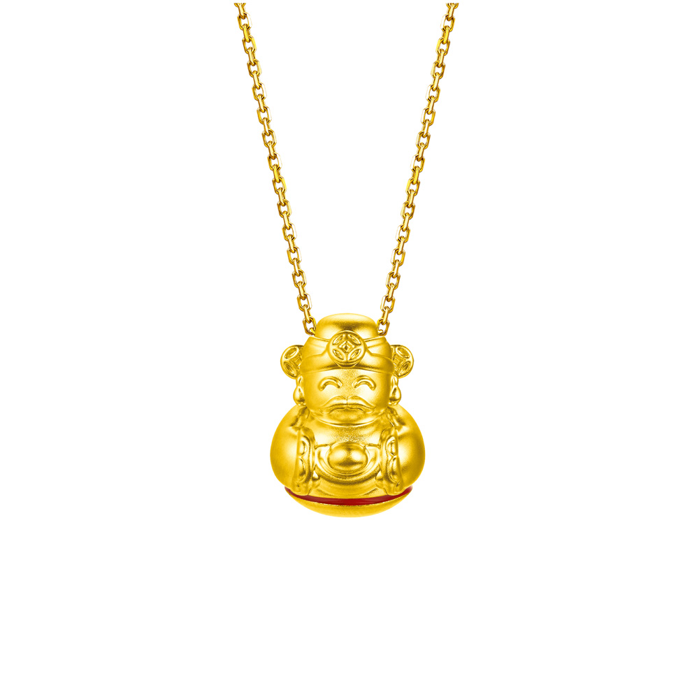 Heirloom Fortune Collection" God of Wealth Tumbler " Gold Pendant