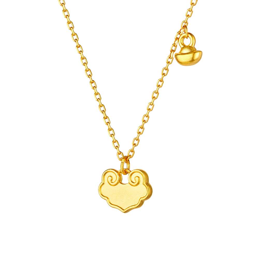 Heirloom Fortune Collection "Wishful knot" Gold Necklace