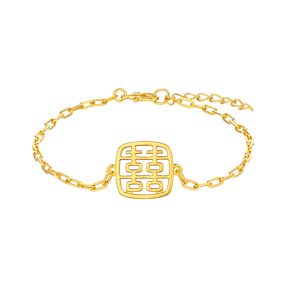 Heirloom Fortune Collection " Little Square " Gold Bracelet