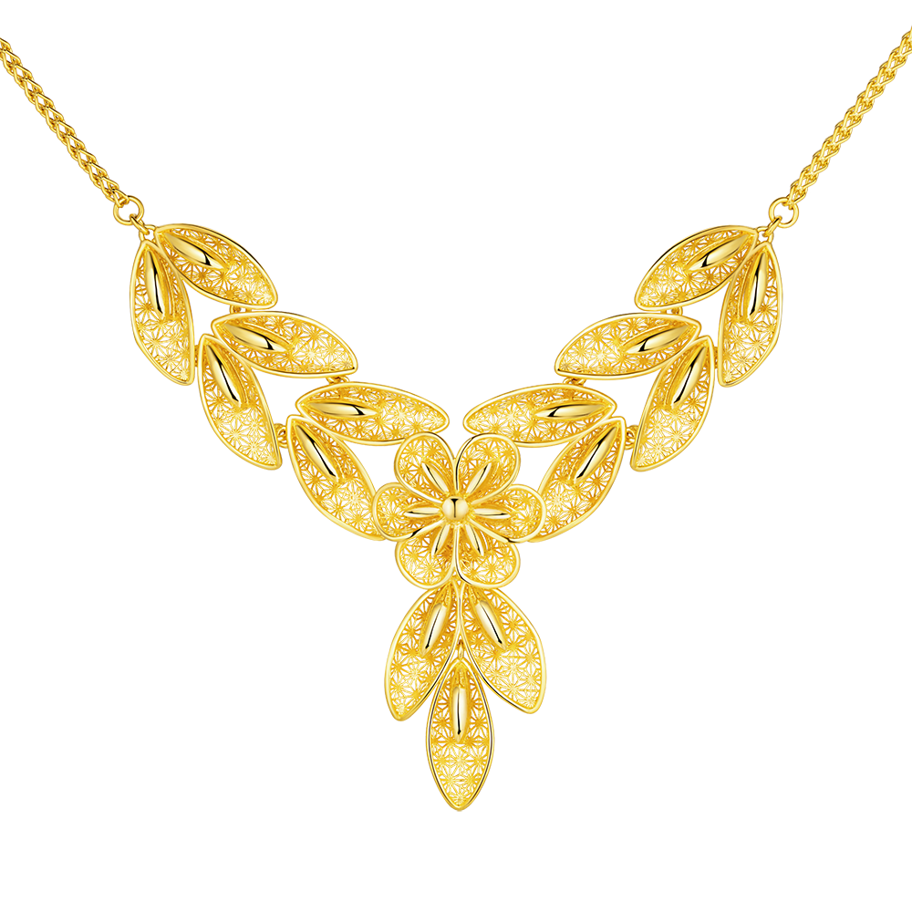 "Love of Sakura" Gold Necklace 