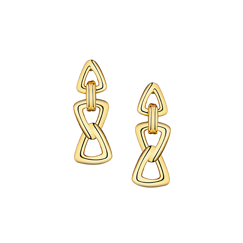 " Symbolic Signal " Gold Earrings