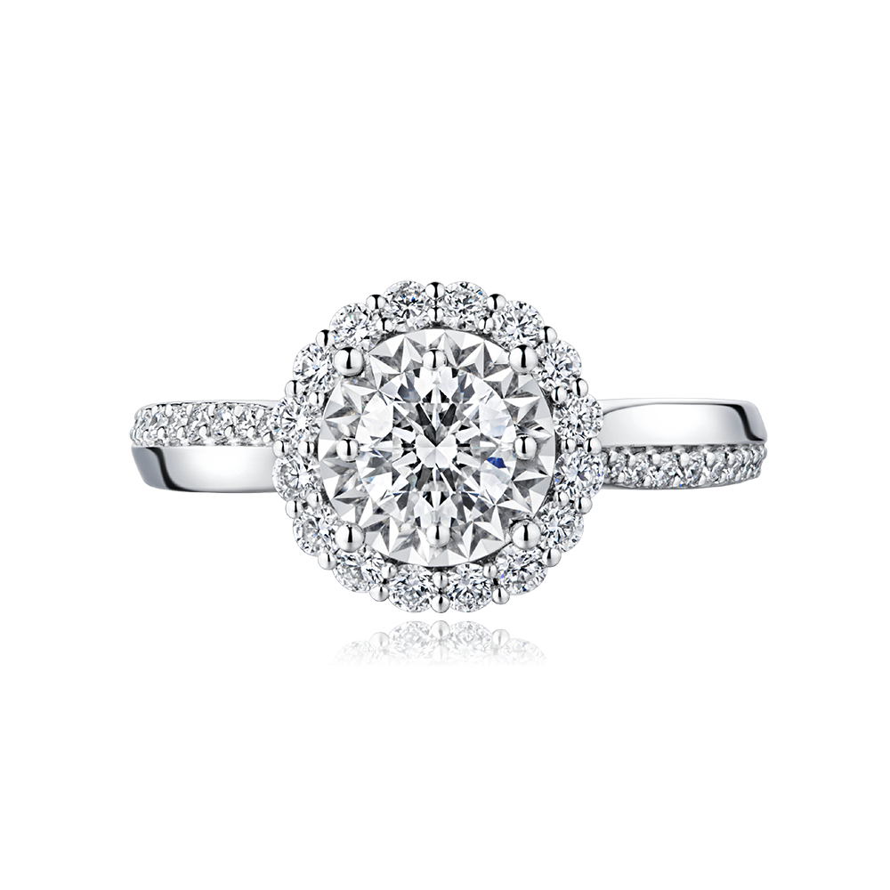 “Round Perfection”18K Gold Diamond Ring