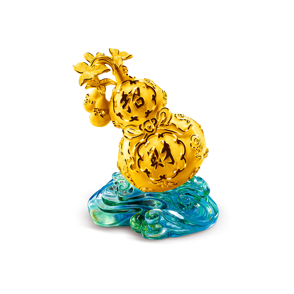 Fortune Rabbit Collection Fortune Gourd Gold Figurine