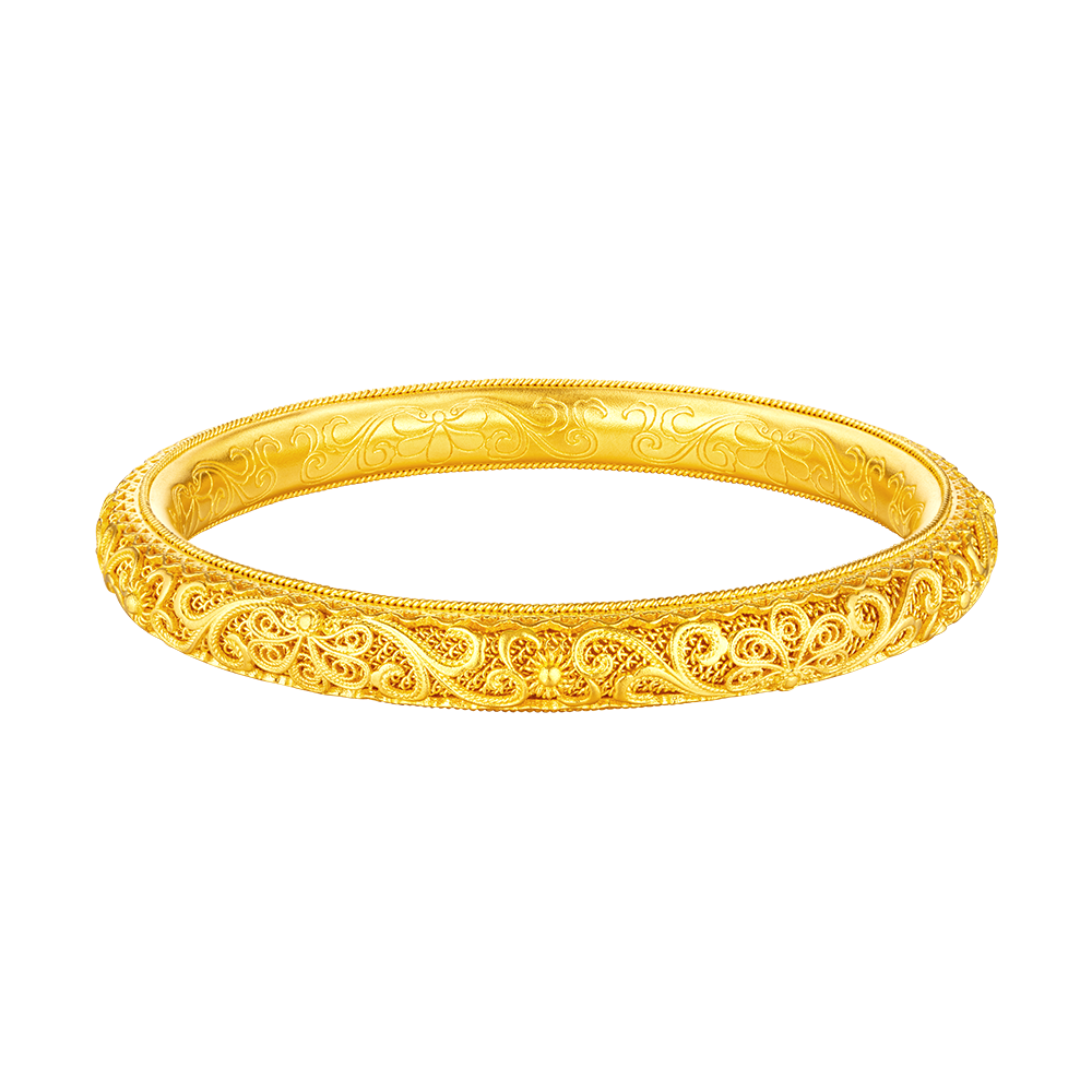 Heirloom Fortune Collection “Eternity Elegance” Gold Bangle