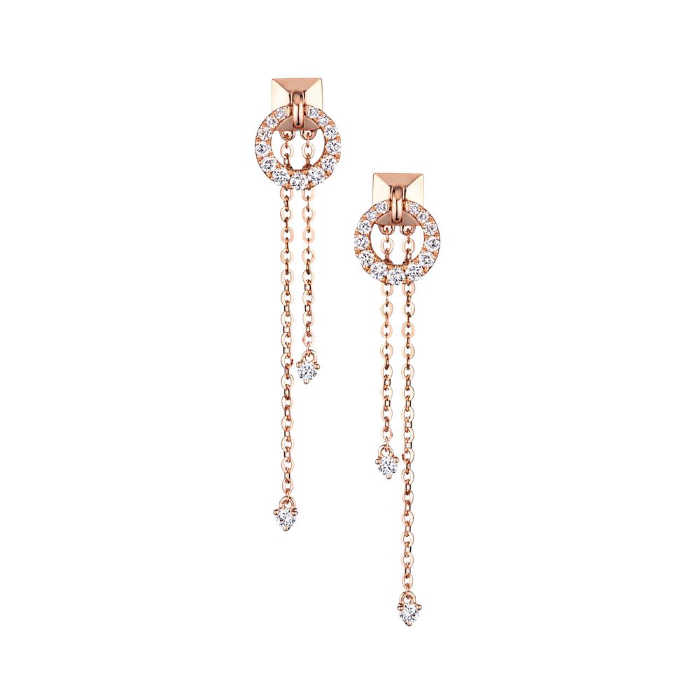 Tiny Tiny "So Much Love"18K White/Red Gold Diamond Earrings 