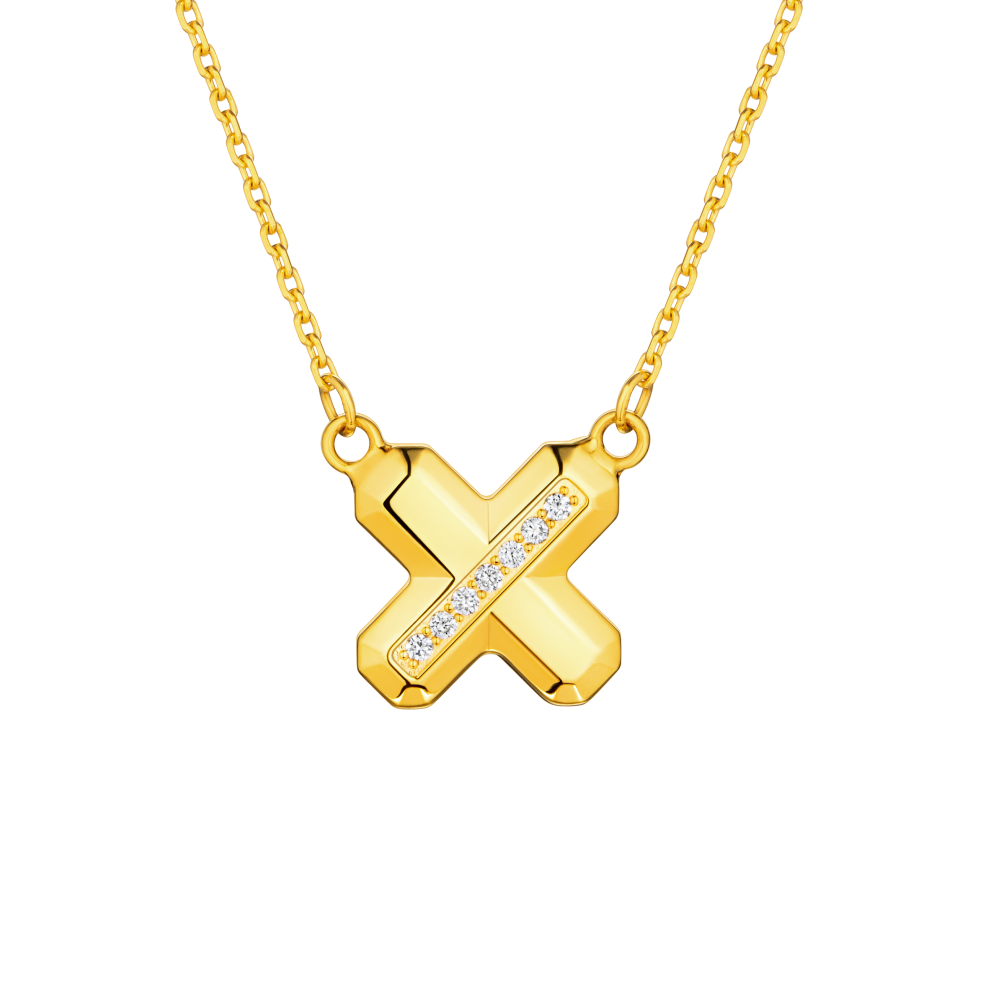 Goldstyle • X "Romantic Formula" Gold Diamond Necklace 