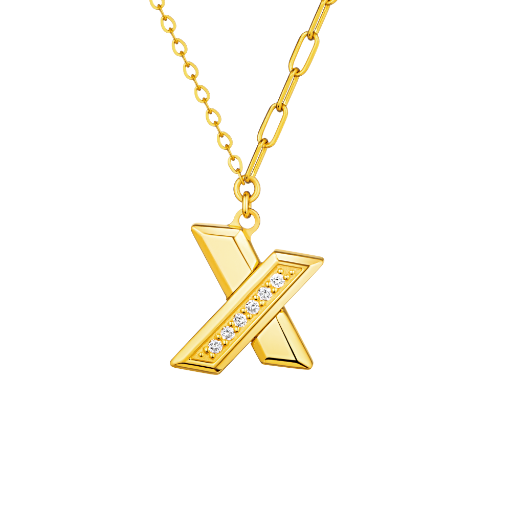 Goldstyle • X "金喜"足金钻石项链
