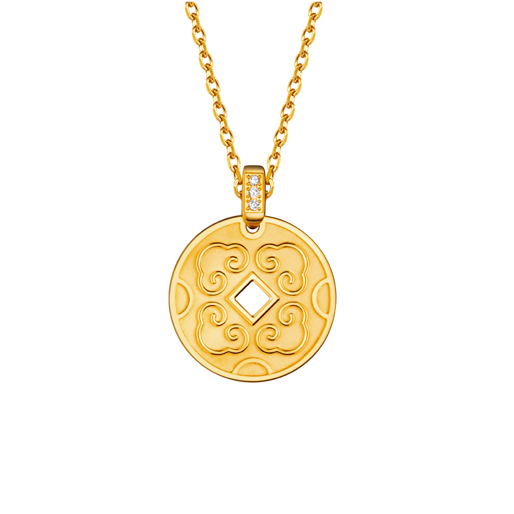 Goldstyle "Lucky Coin" Gold Diamond Pendant 