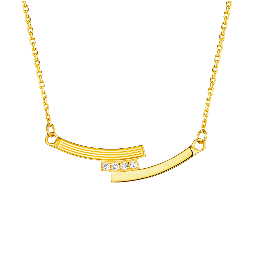 Goldstyle "Sparkling Encounter" Gold Diamond Necklace 