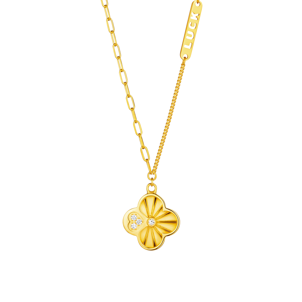 Goldstyle • X "Lucky Clover" Gold Diamond Necklace 