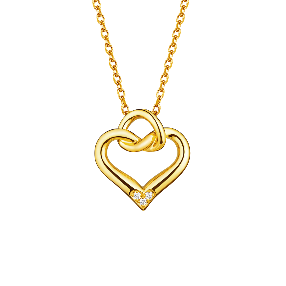 Goldstyle "Heart to Heart" Gold Diamond Pendant