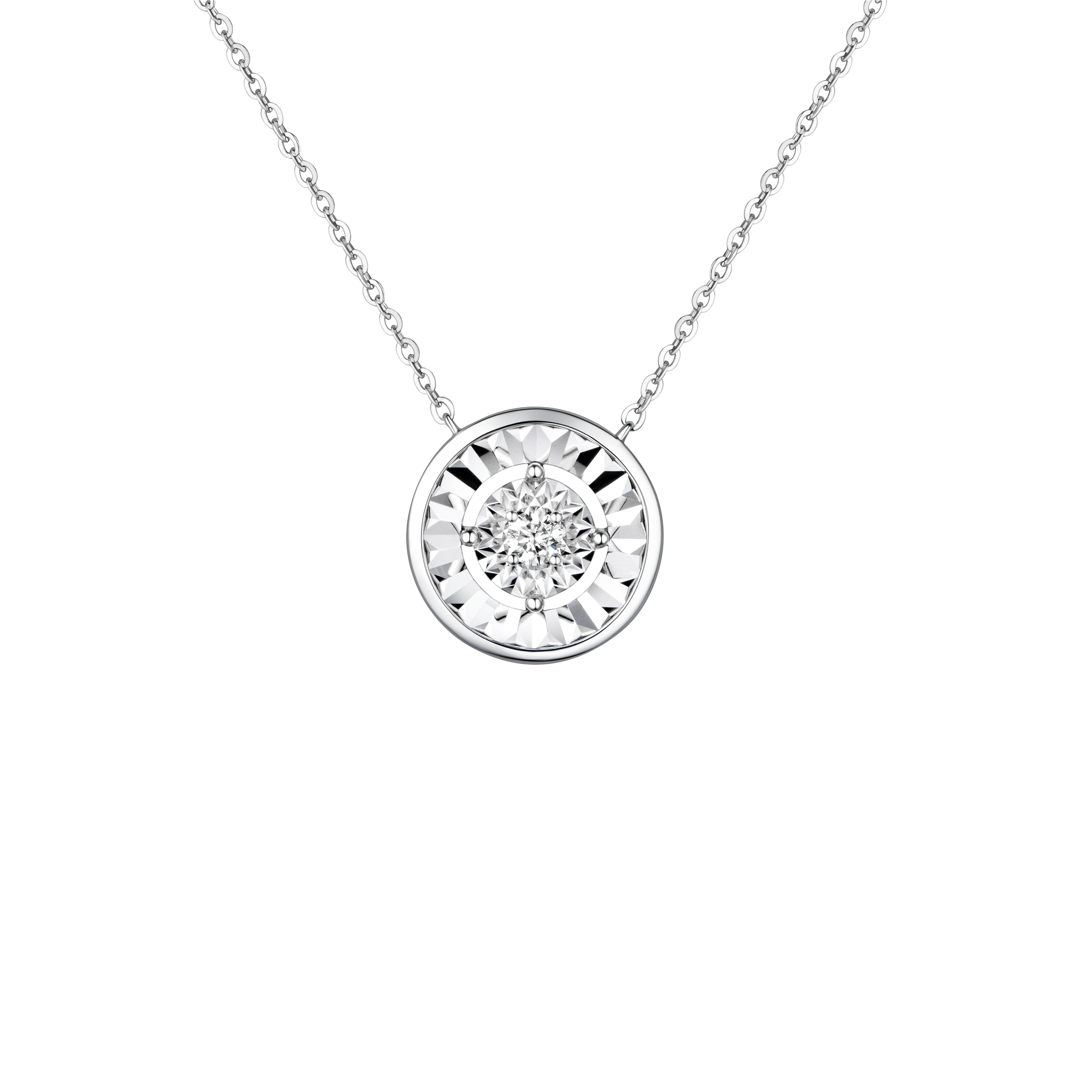 "Focalight "18K Gold Diamond Necklace