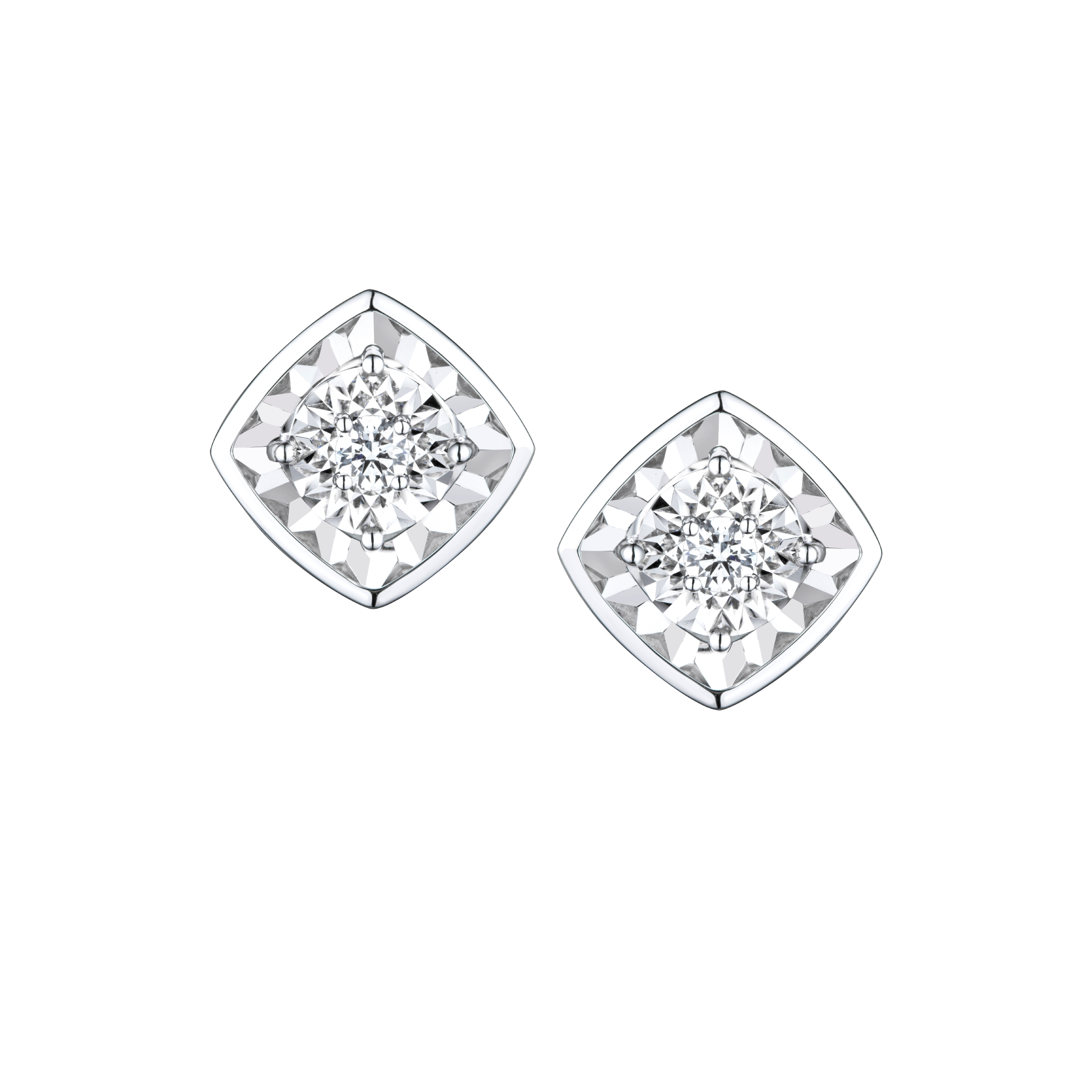 " Focalight " 18K Gold Diamond Earrings