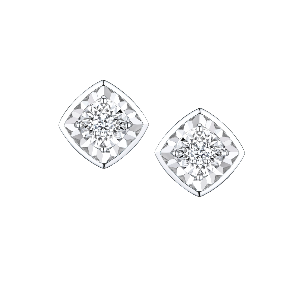 " Focalight " 18K Gold Diamond Earrings