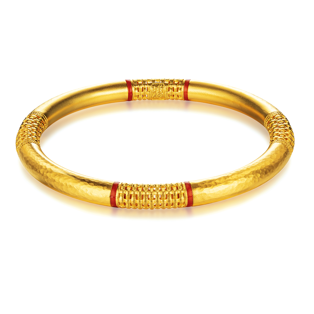 Heirloom Fortune Collection “Weaving Fortune” Gold Bangle