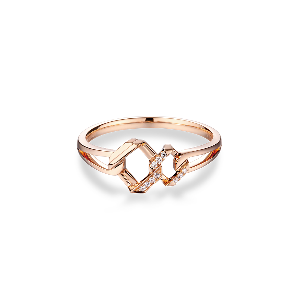 " Concentric Knot " 18K Gold Diamond Ring