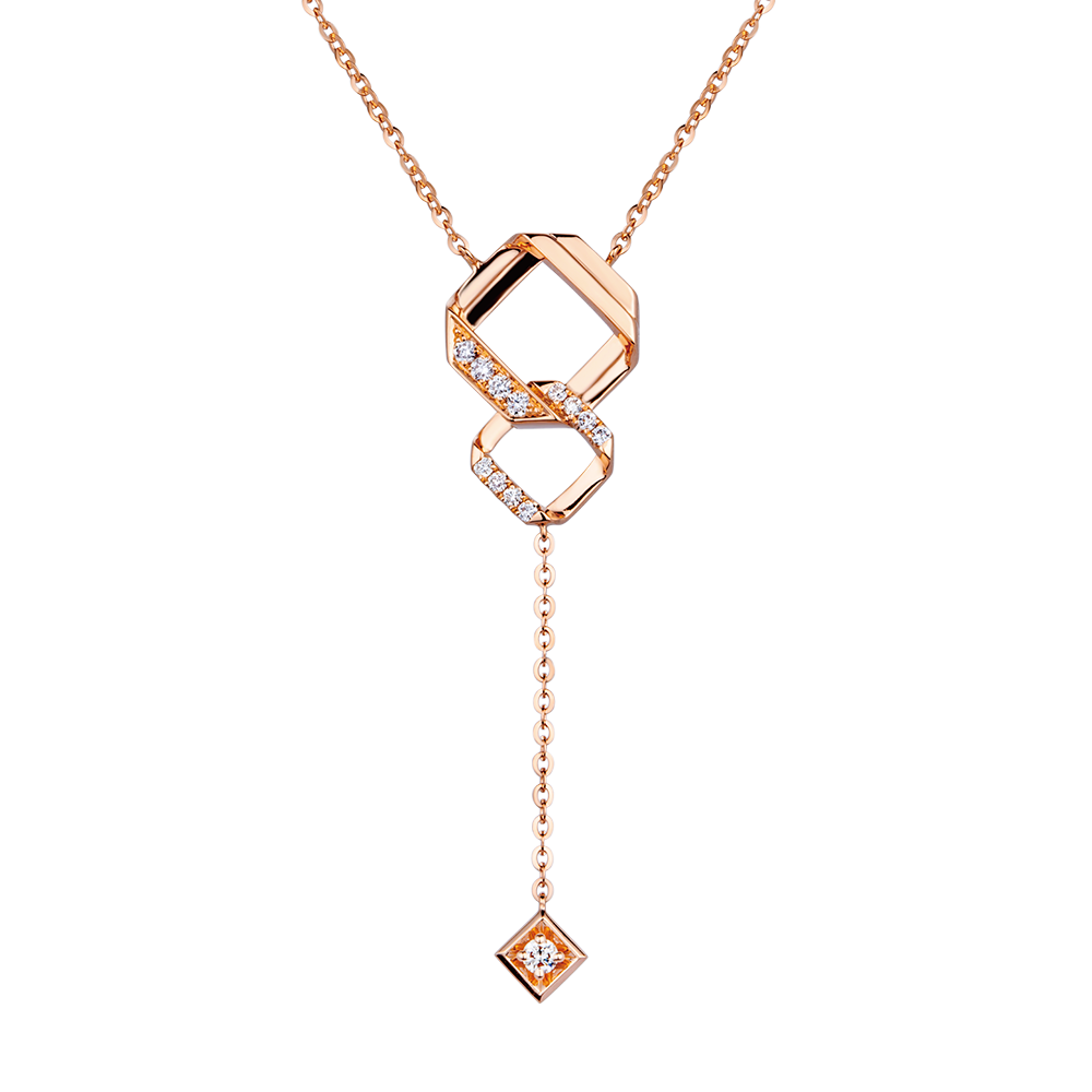 " Concentric Knot" 18K Gold Diamond Necklace 