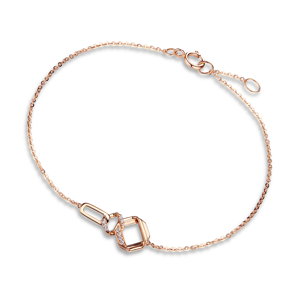 " Concentric Knot " 18K Gold Diamond Bracelet
