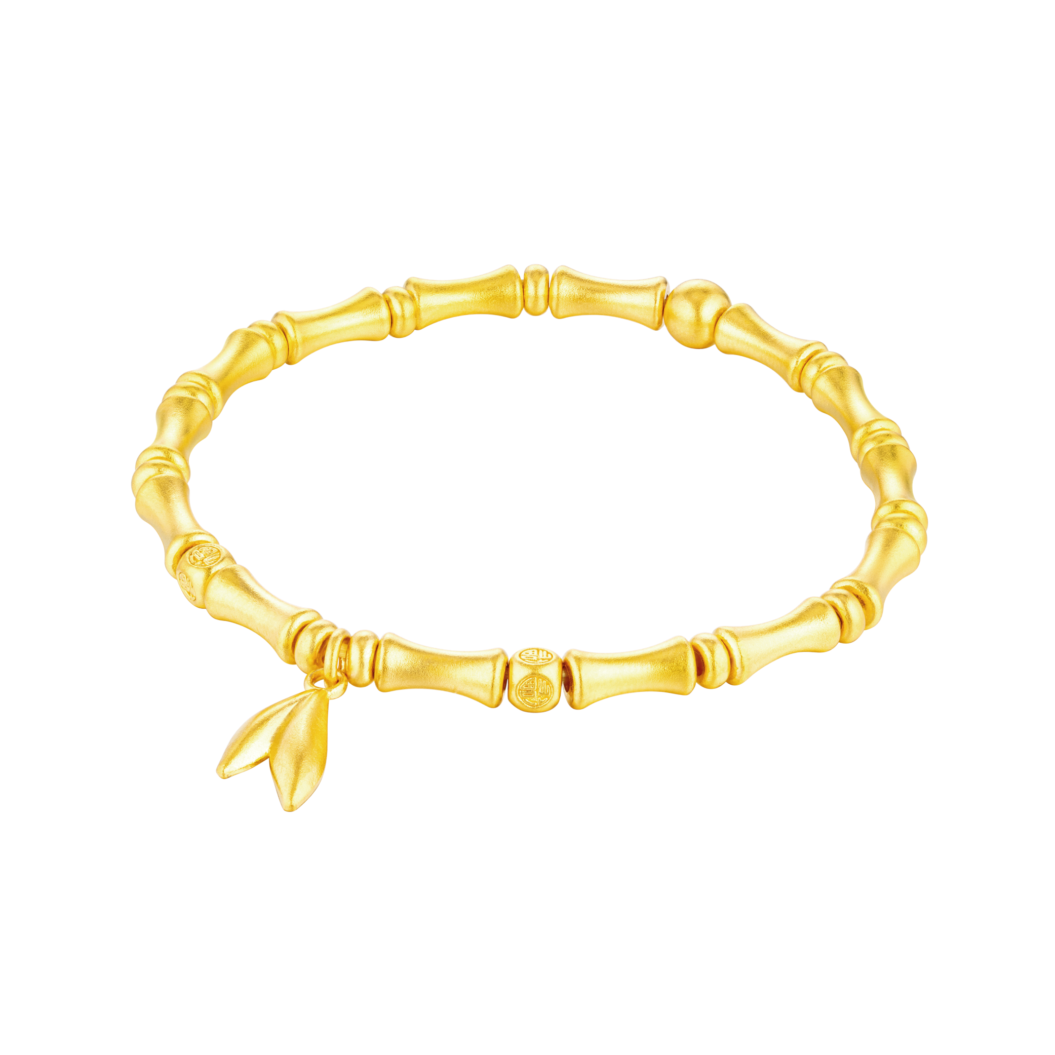 "Bamboo Tells Peace" Gold Bracelet 