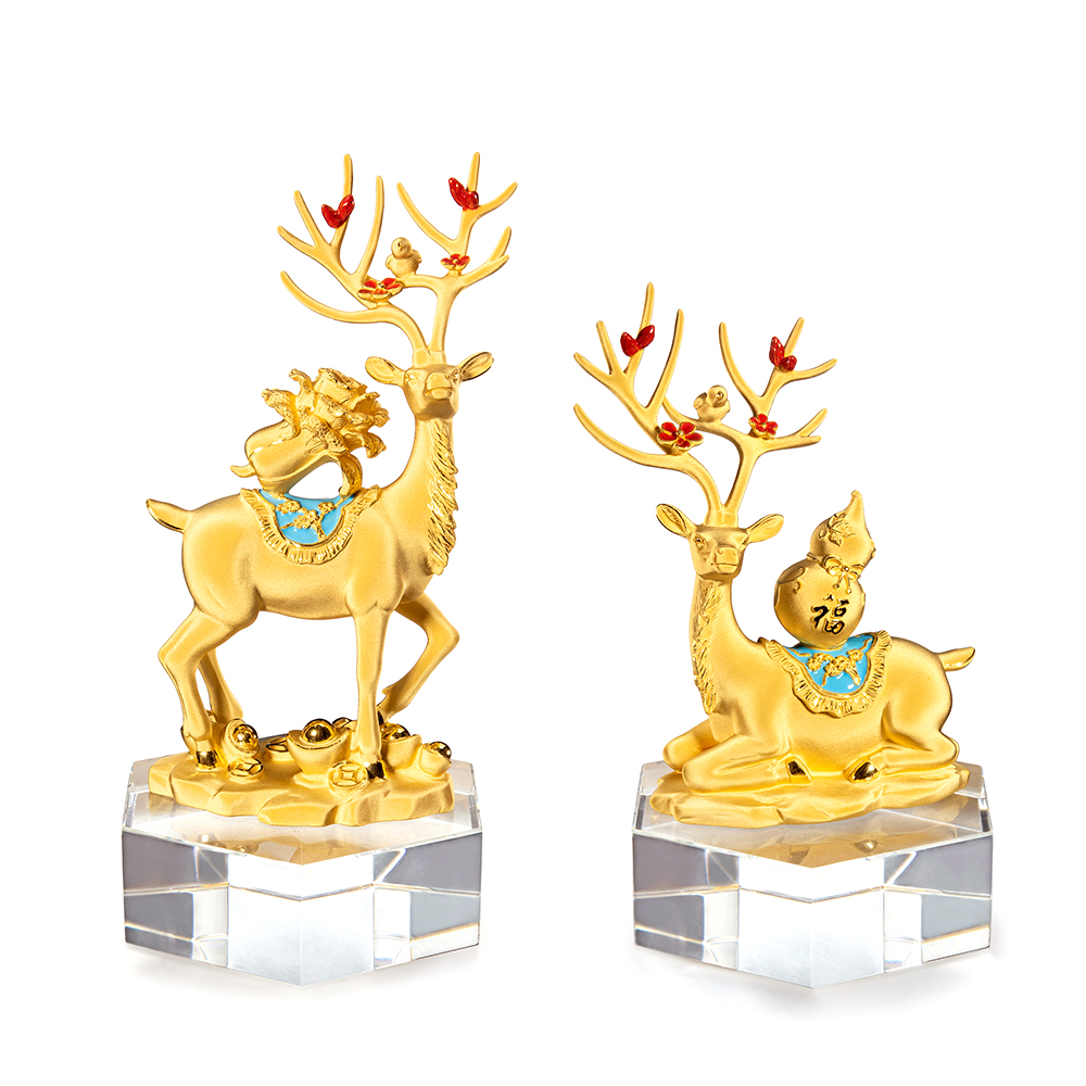 "Lucky Deers" Gold Figurine