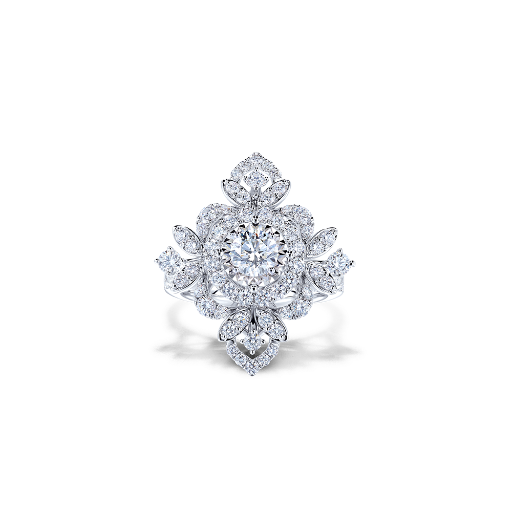Wedding Collection"Cloud of Happiness"18K Gold Diamond Ring