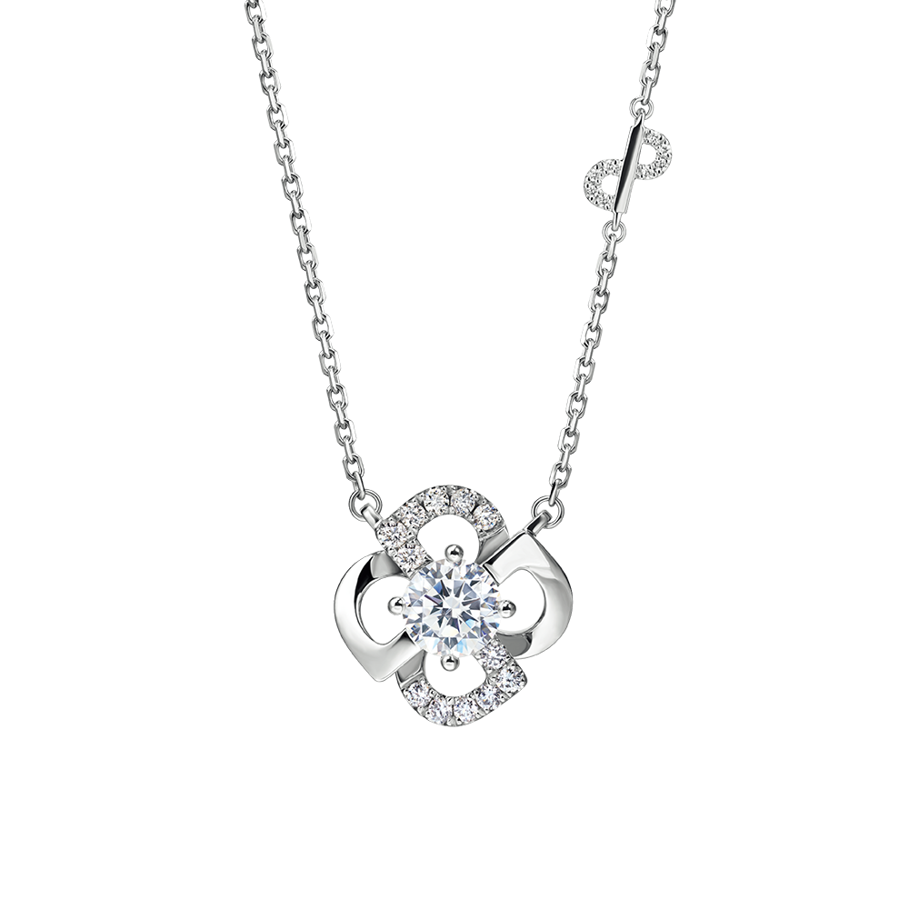 Wedding Collection DiaPure " Blossoming Love" Platinum Diamond Necklace