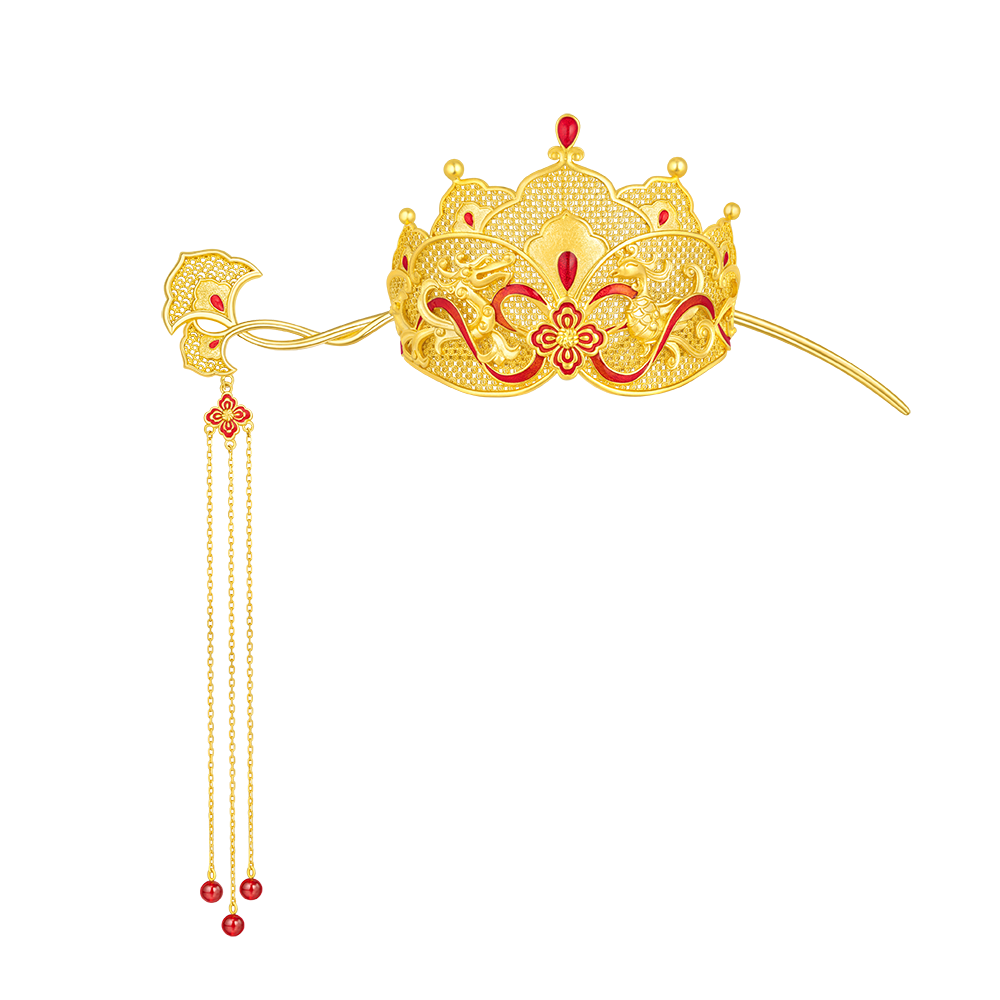 Heirloom Fortune Collection "Blissful Union " Gold Crown and Hairpin