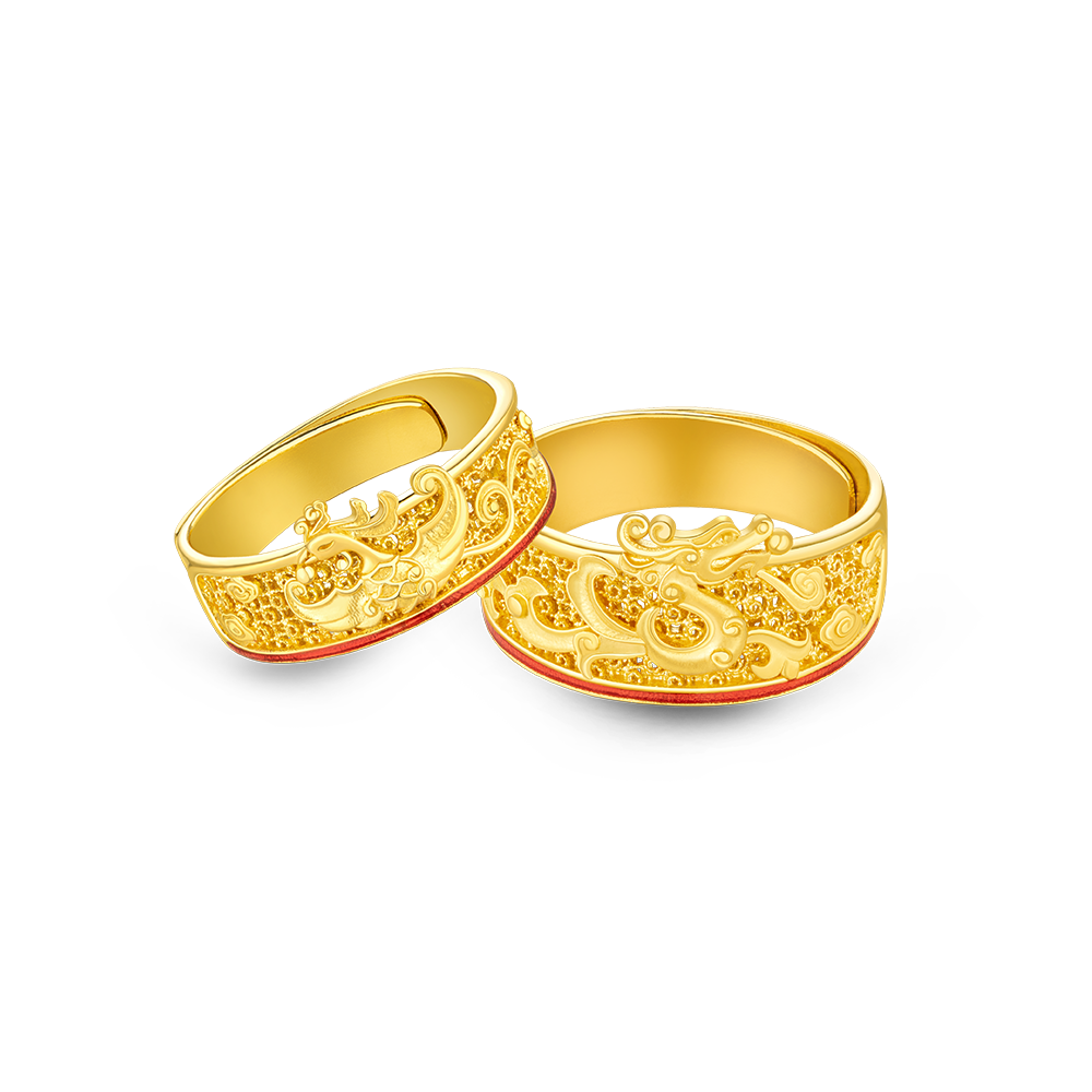 Heirloom Fortune Collection "Blissful Union " Gold Couple Rings 