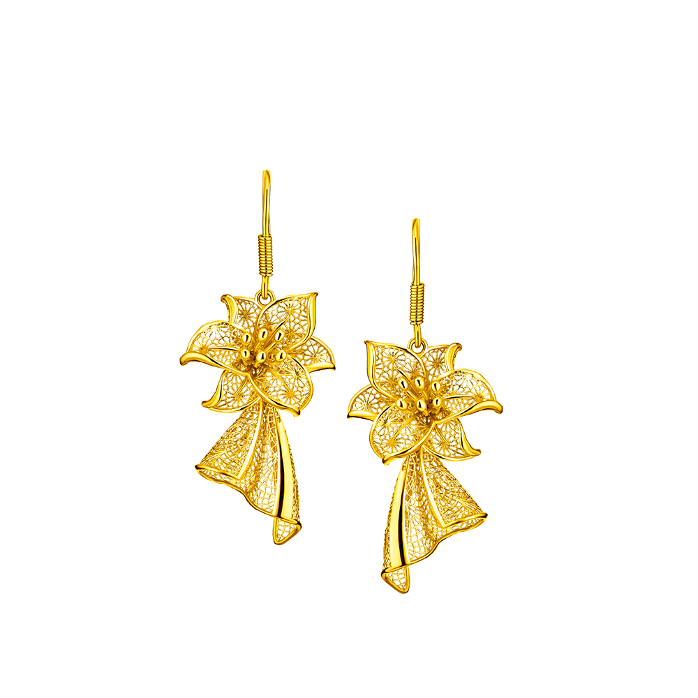 Beloved Collection "Blissful Lily"Gold Earrings