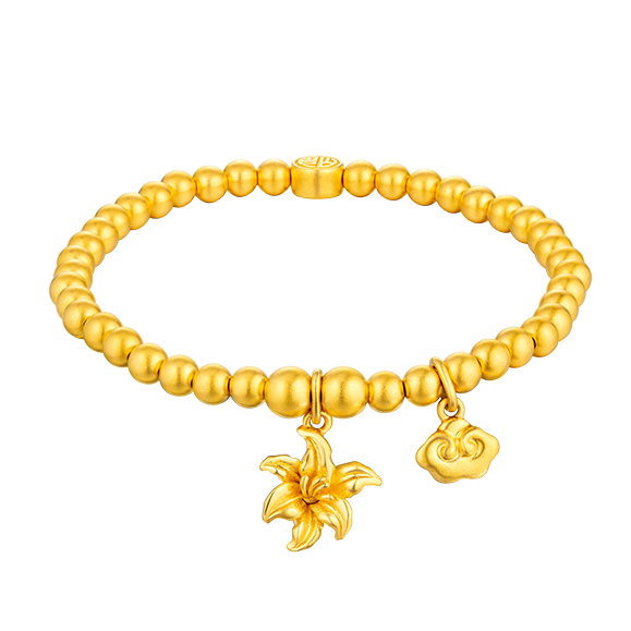 Heirloom Fortune Collection "Fortune Daylily-Worry Free" Gold Bracelet