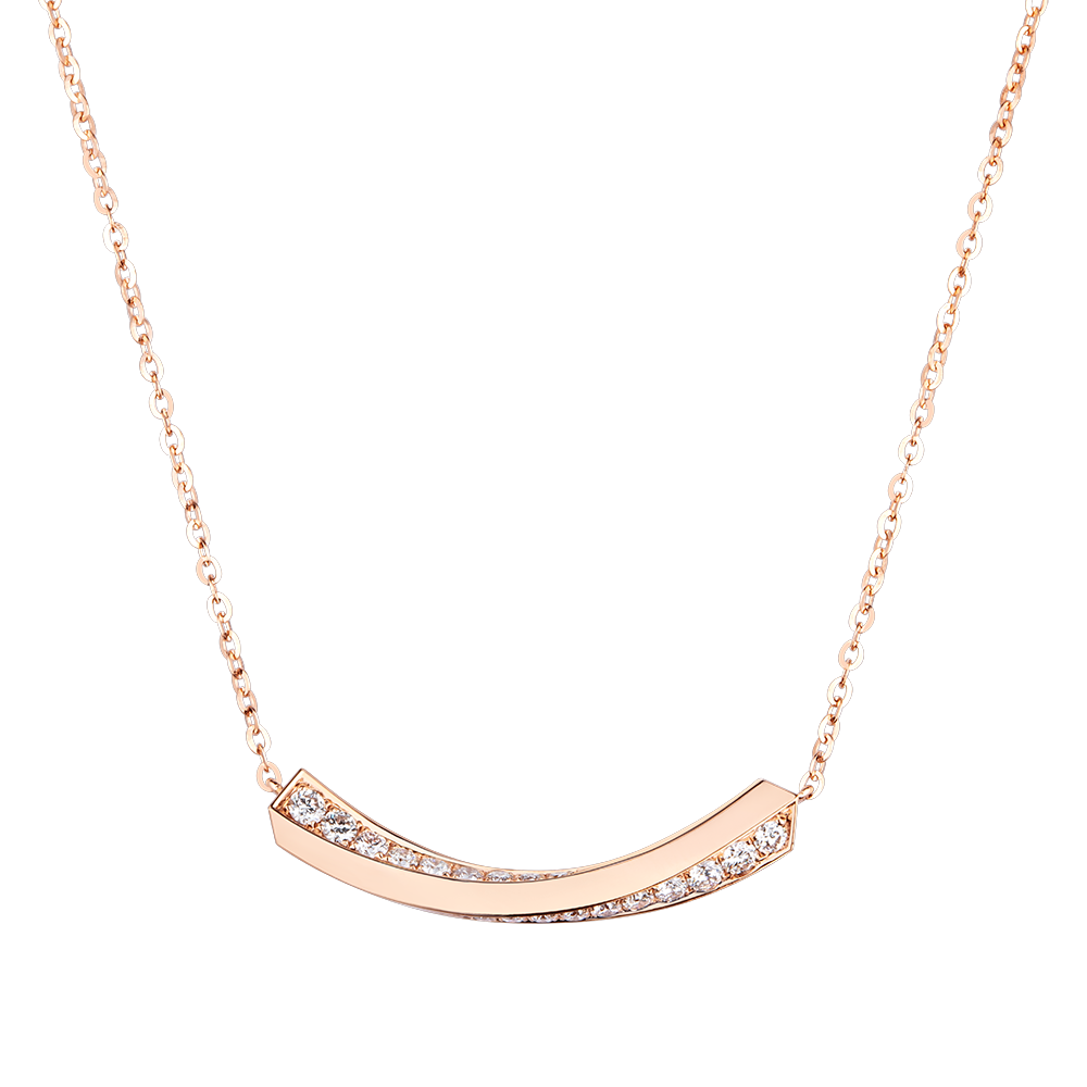 "The Beauty of Lines"18K Gold Diamond Necklace(Available in White/Red/Yellow 18K Gold)