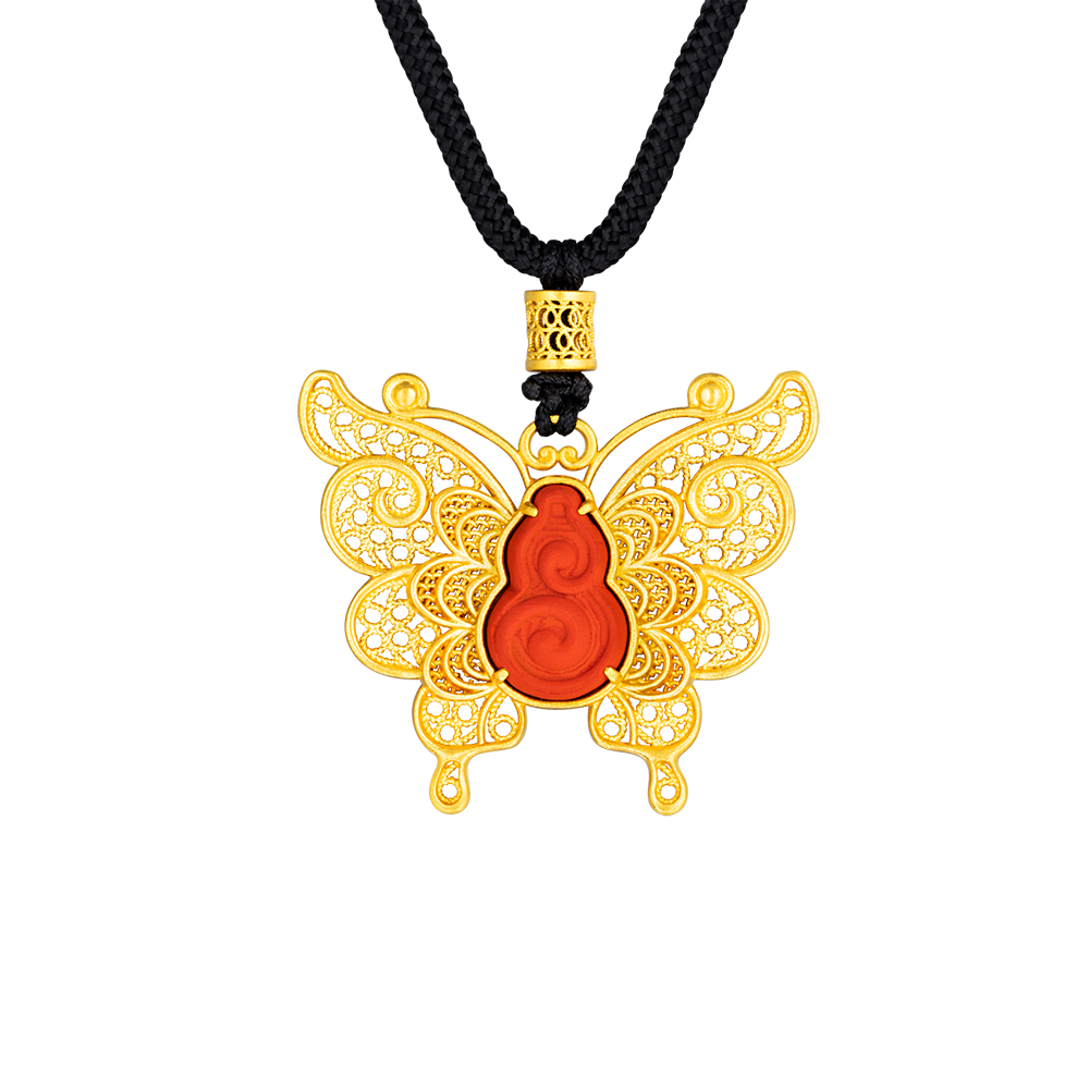 Heirloom Fortune Collection "Lucky Butterfly" Gold Necklace 