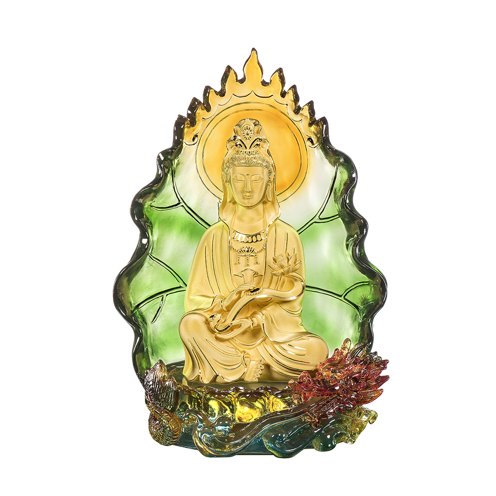"Guanyin with Scepter" Gold Figurine