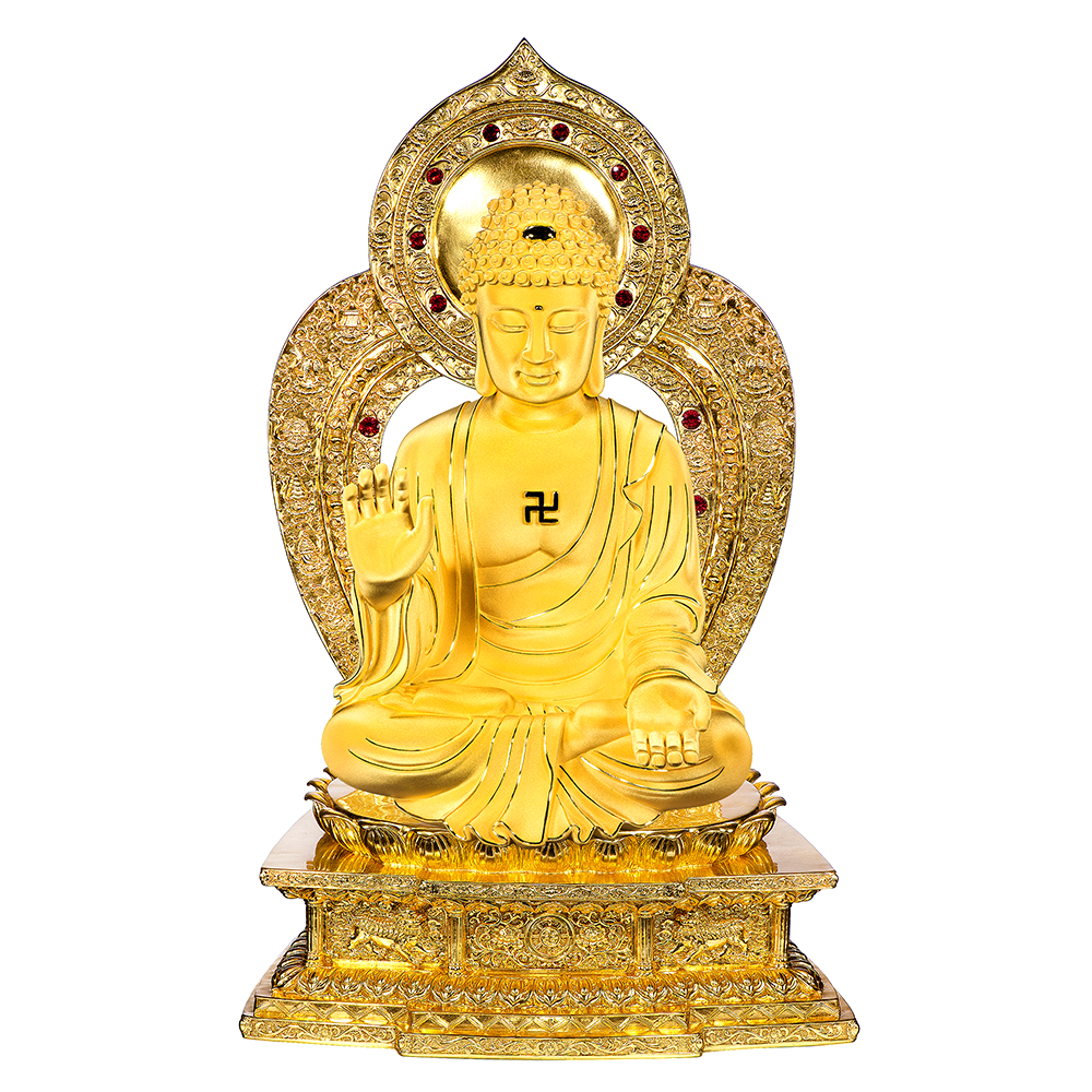 "Peaceful Buddha" Gold Figurine