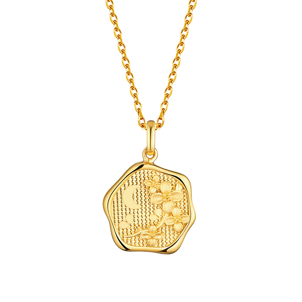Goldstyle " Twelve Flora-Osmanthus Fragrans " Gold Pendant
