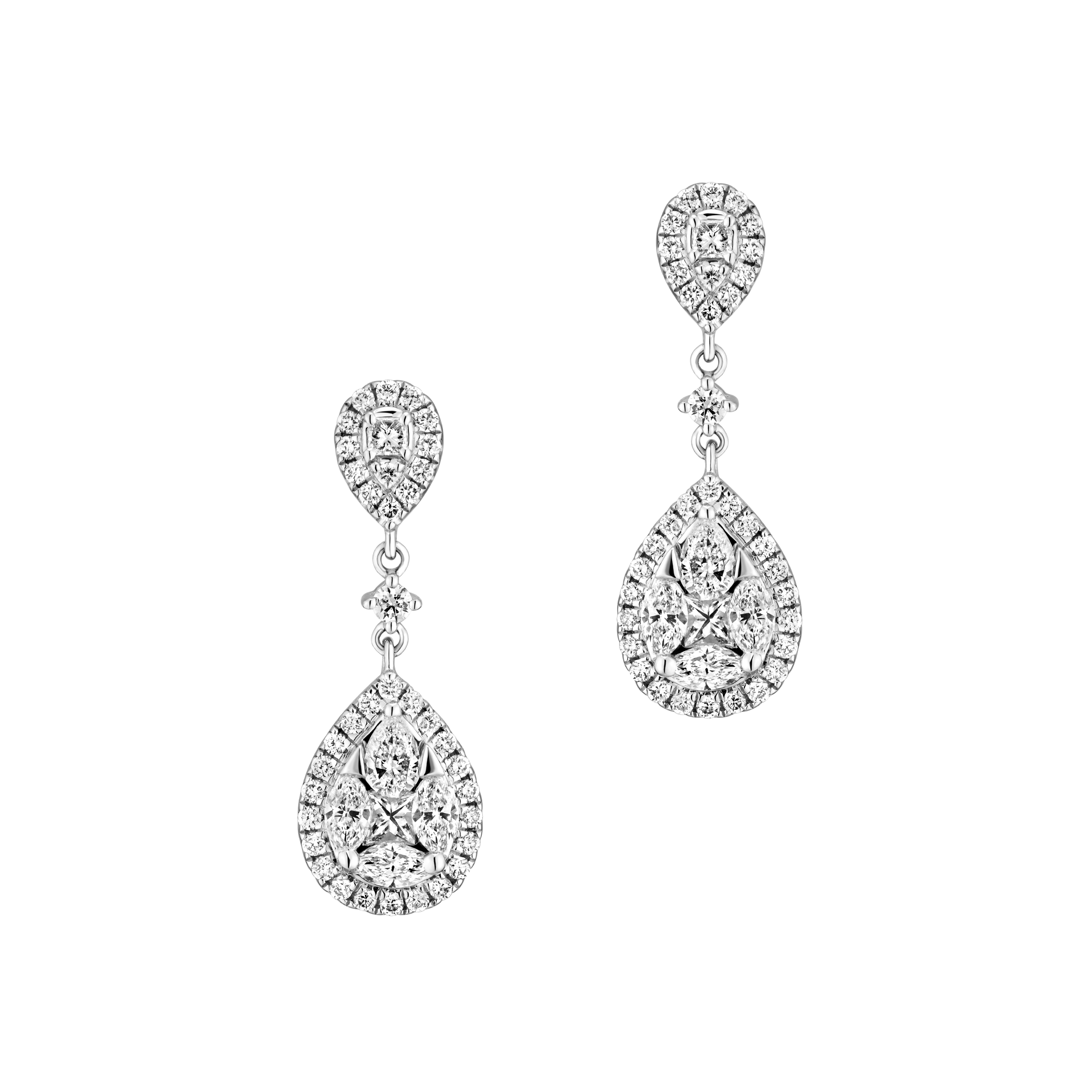 "Shining Wonderland"18K Gold Diamond Earrings