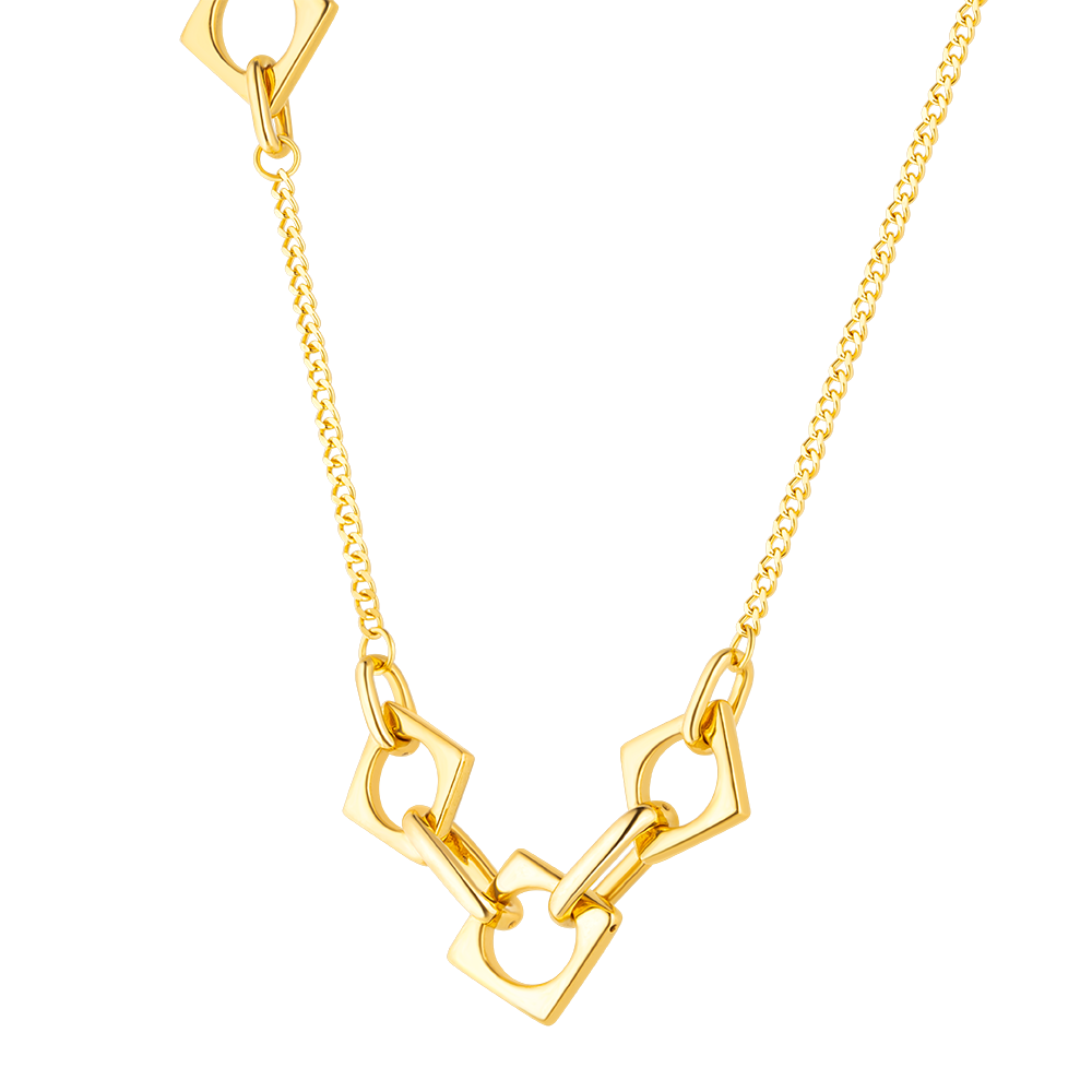 Timentional Gold "Rhythmic Geometry" Gold Necklace 